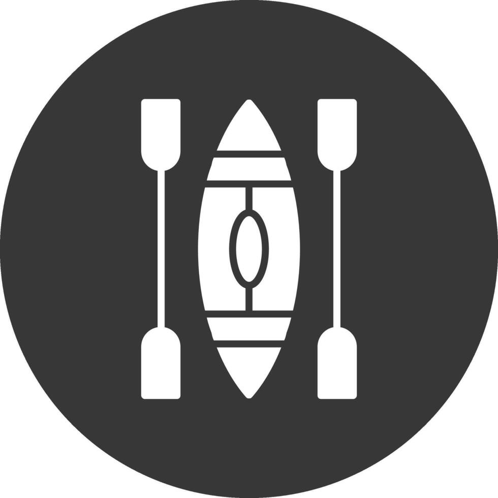 Canoe Glyph Inverted Icon vector