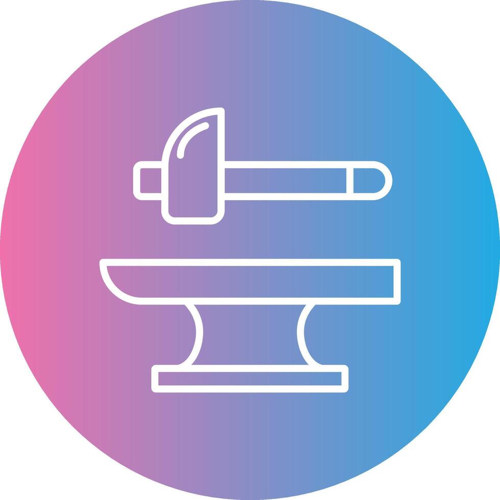 Blacksmith Line Gradient Circle Icon vector