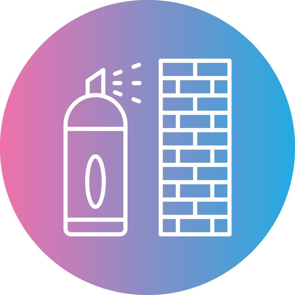 Graffiti Line Gradient Circle Icon vector