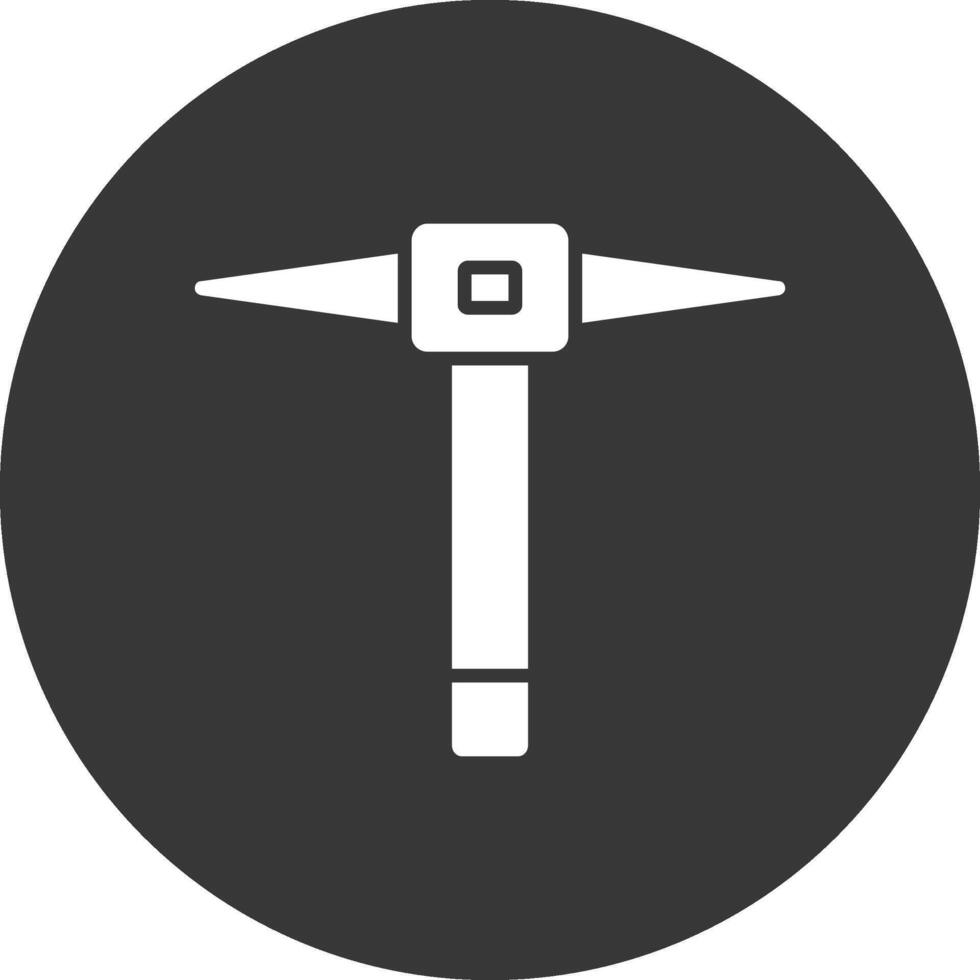 Pickaxe Glyph Inverted Icon vector