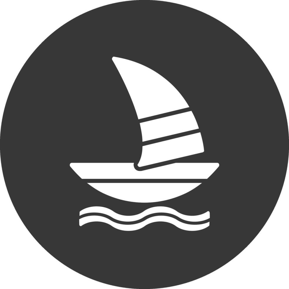 Windsurf Glyph Inverted Icon vector