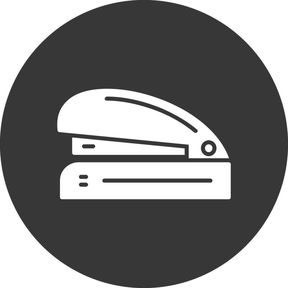 Stapler Glyph Inverted Icon vector