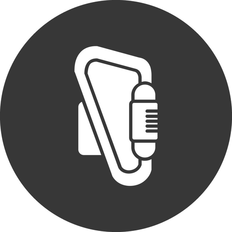 Carabiner Glyph Inverted Icon vector