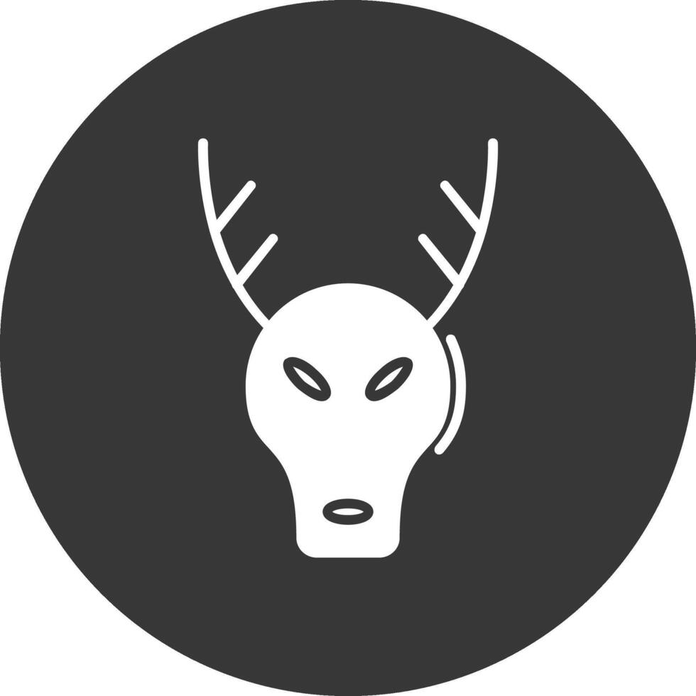 Stag Glyph Inverted Icon vector