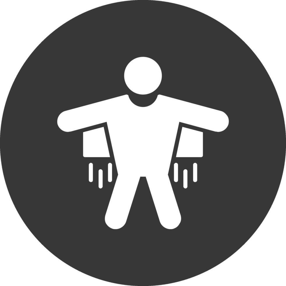 Base Jump Glyph Inverted Icon vector