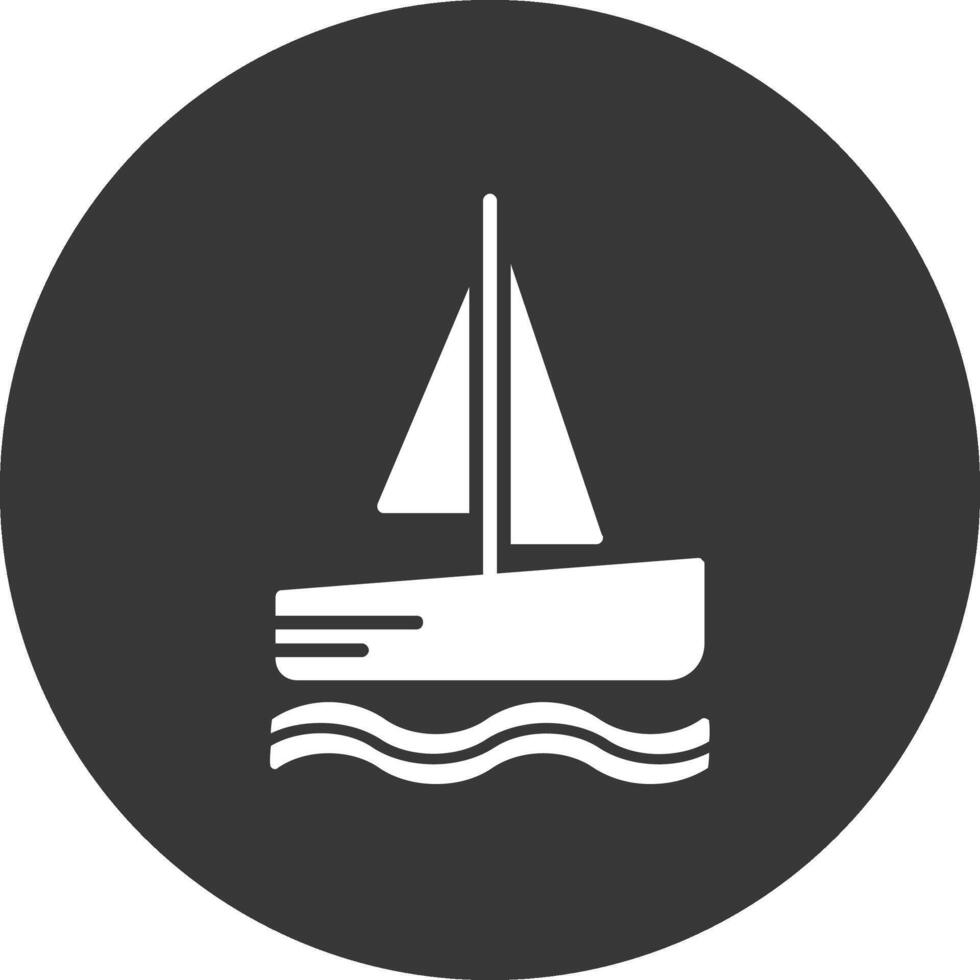 Catamaran Glyph Inverted Icon vector