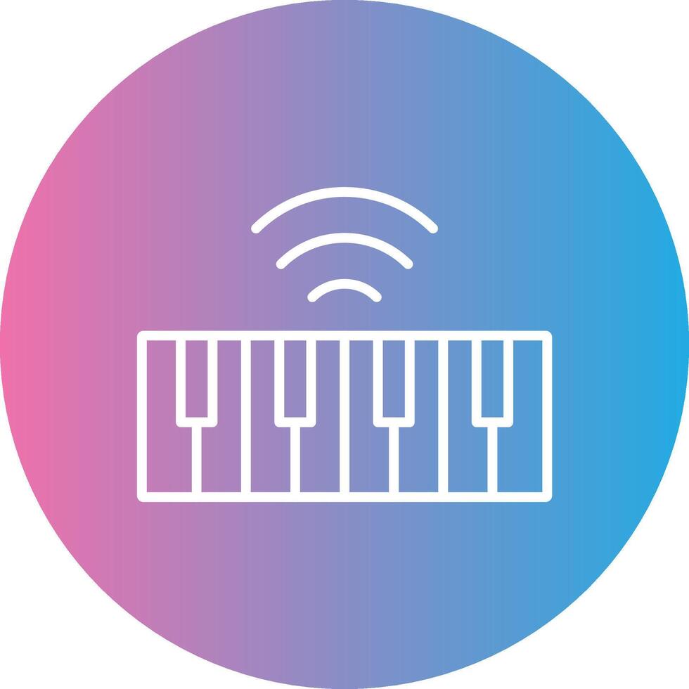 Keyboard Line Gradient Circle Icon vector