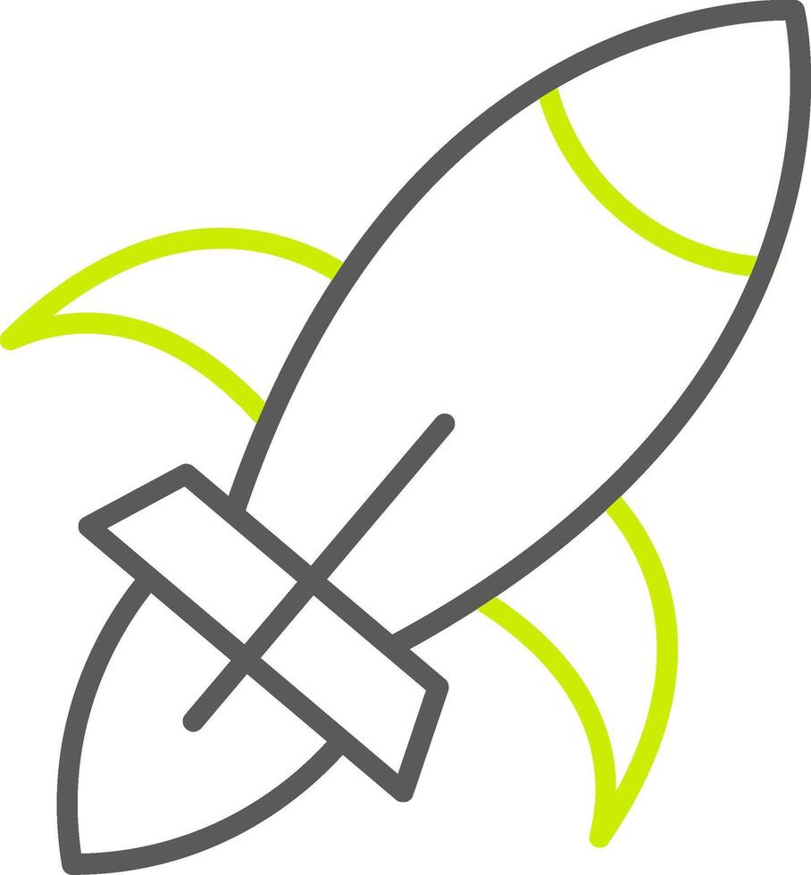 Rocket Ship Line Two Color Icon vector