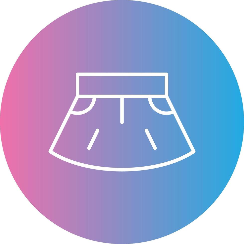 Skirt Line Gradient Circle Icon vector