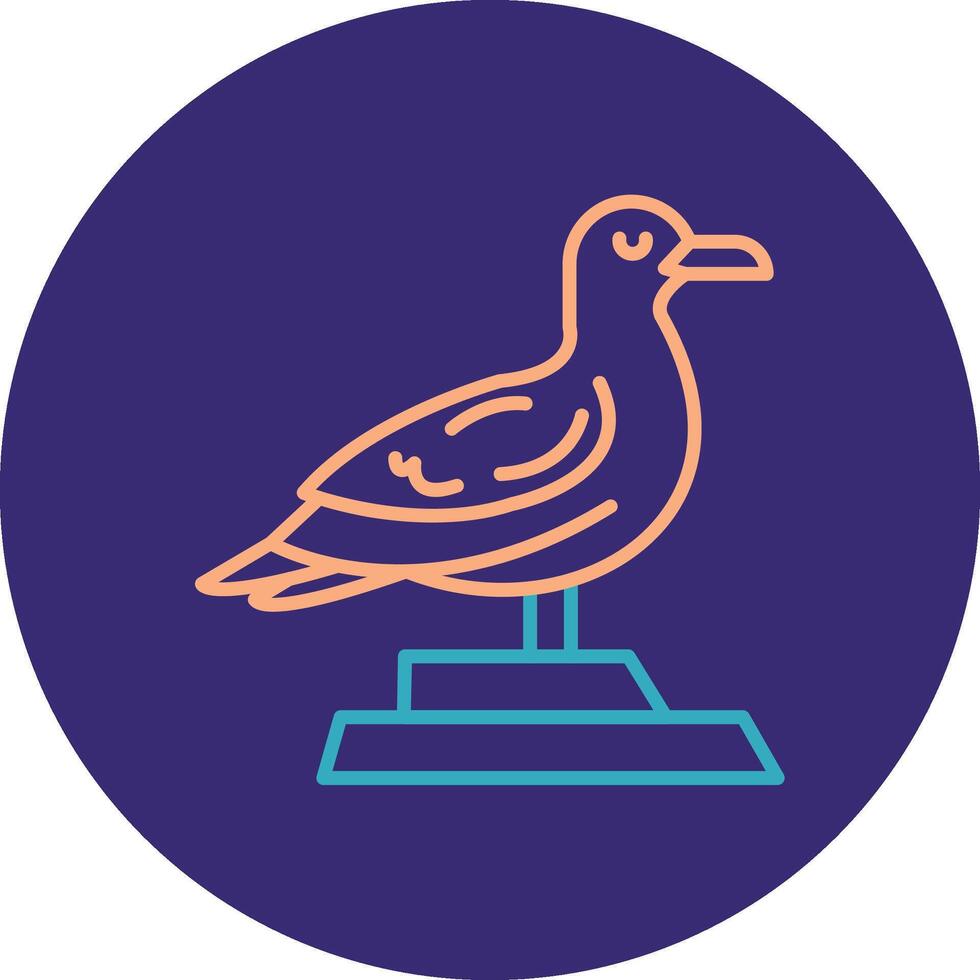 Seagull Line Two Color Circle Icon vector