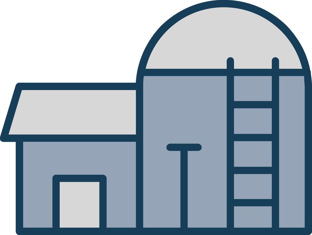 Silo Line Filled Grey Icon vector