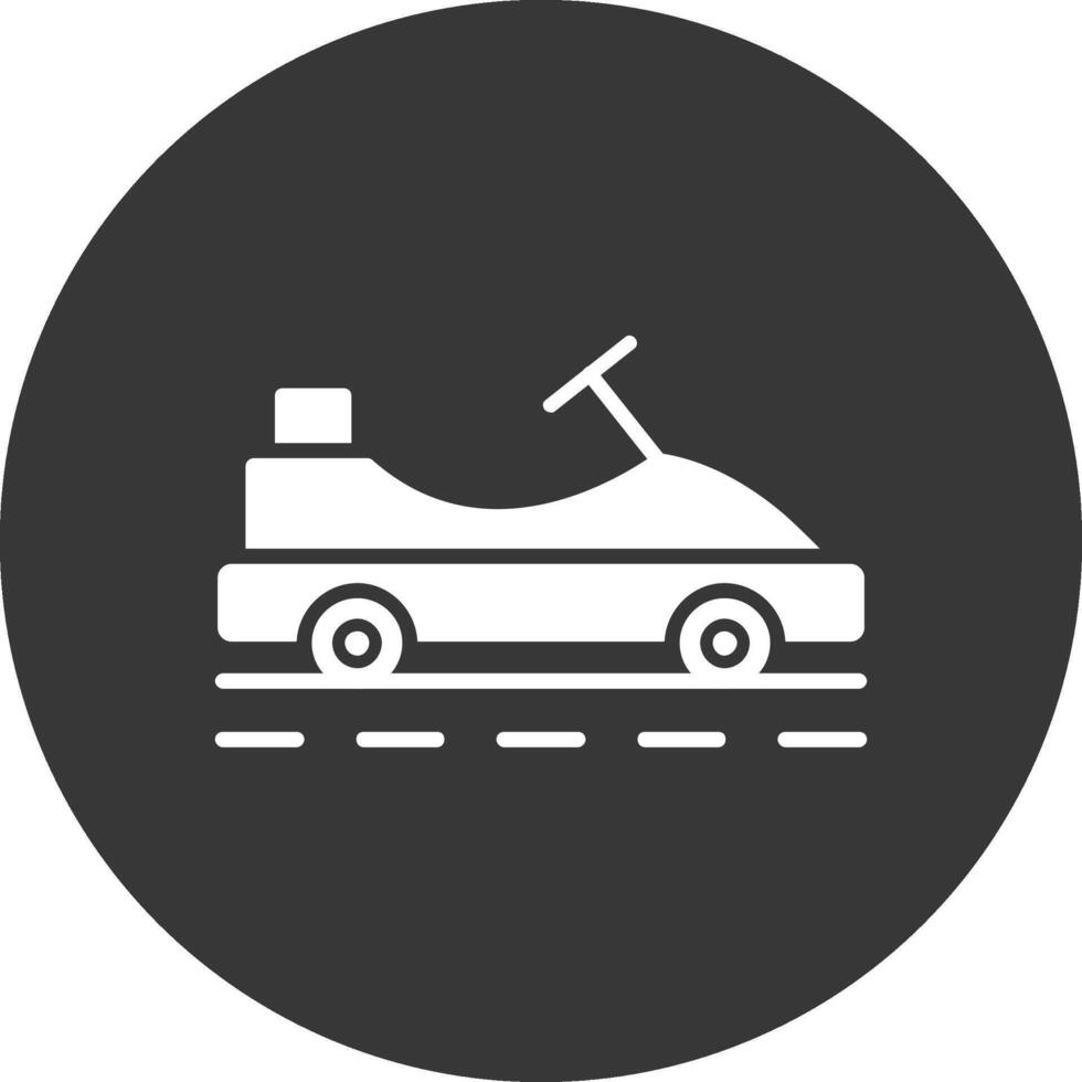 Go Kart Glyph Inverted Icon vector