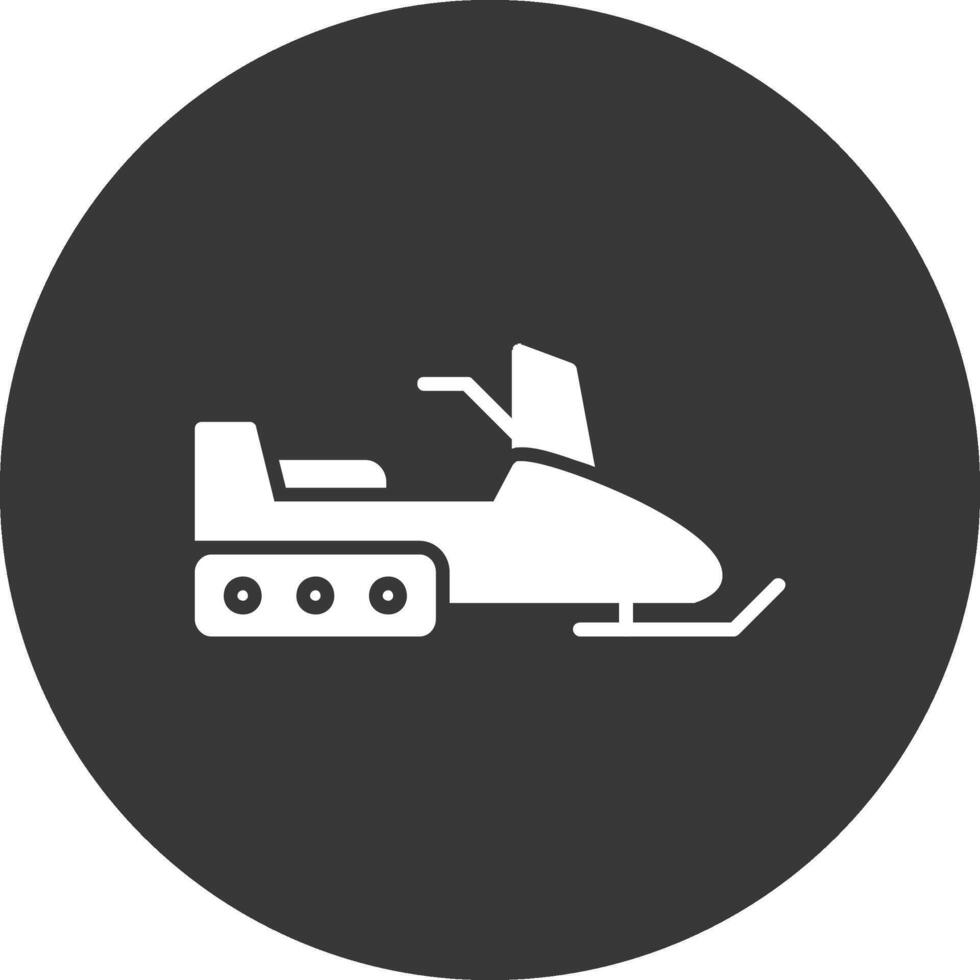 Snowmobile Glyph Inverted Icon vector