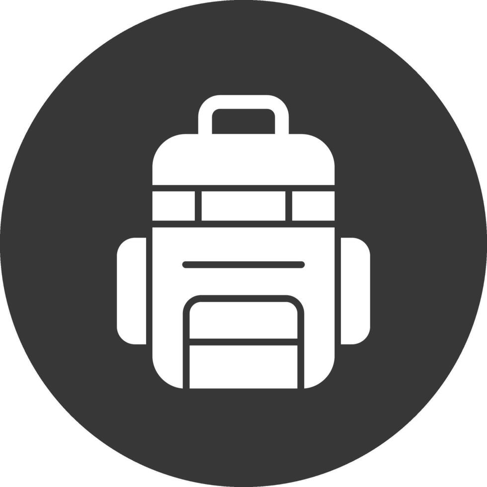 Bag Glyph Inverted Icon vector