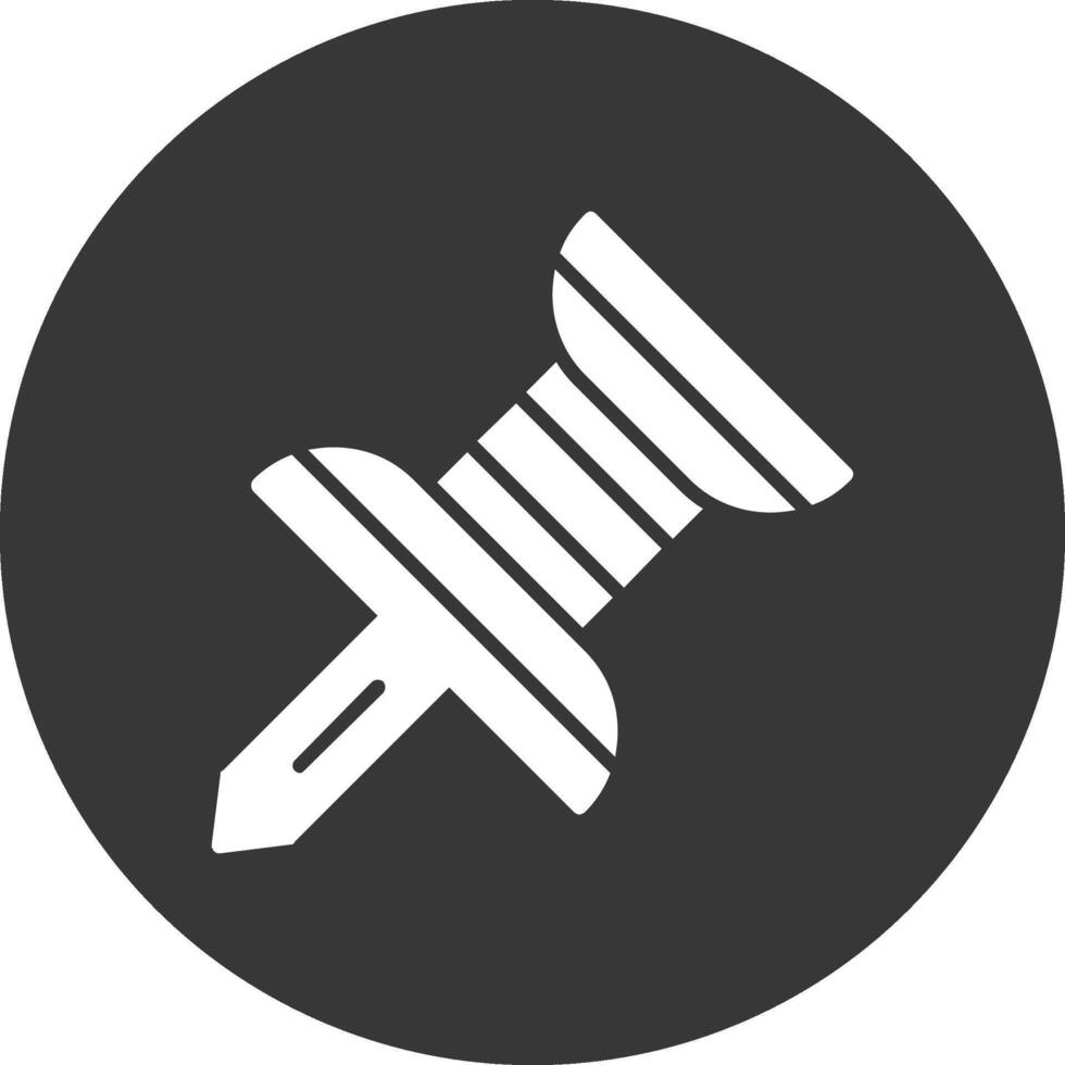 Push Pin Glyph Inverted Icon vector