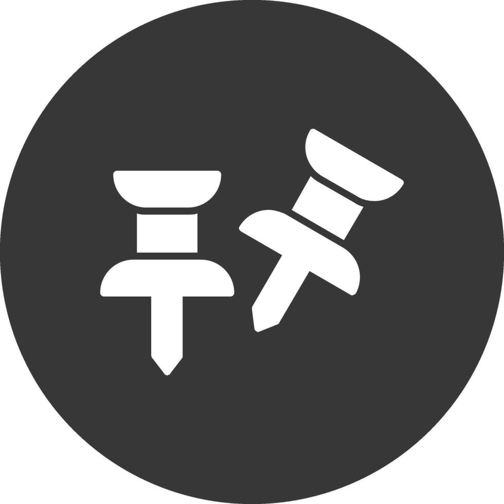 Push Pin Glyph Inverted Icon vector