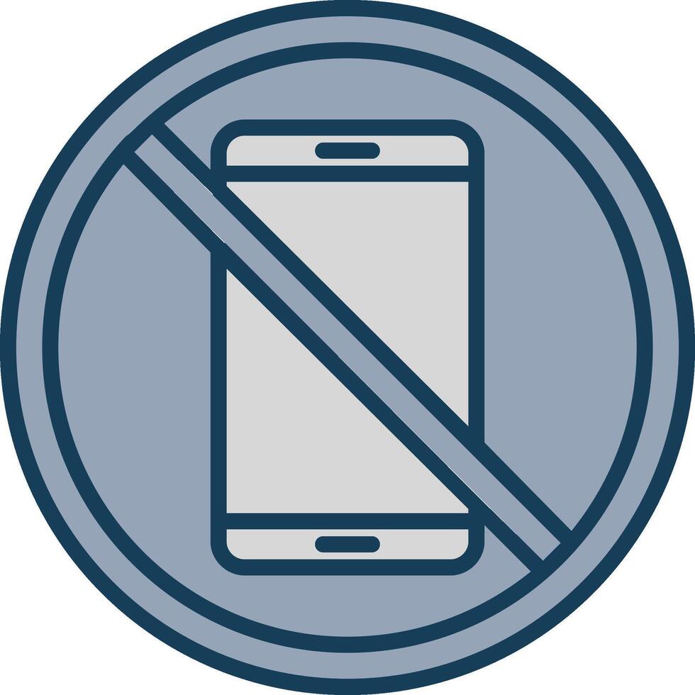Prohibited Sign Line Filled Grey Icon vector