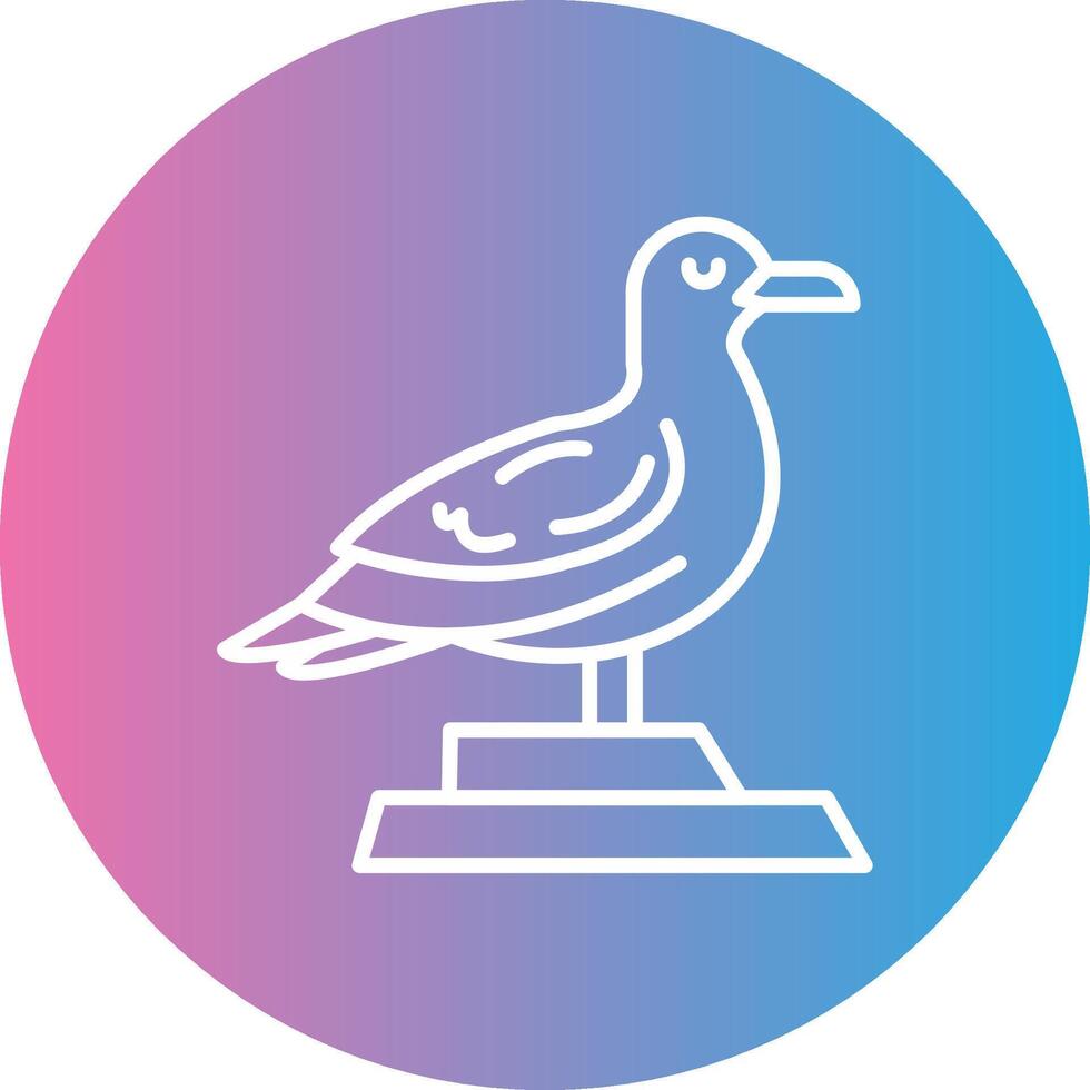 Seagull Line Gradient Circle Icon vector