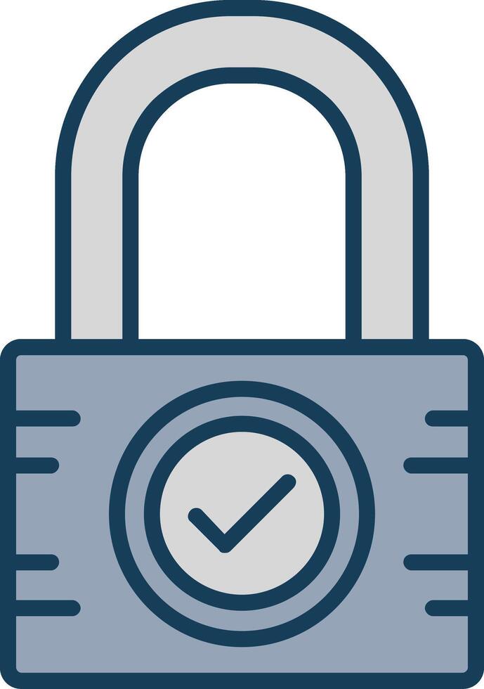 Padlock Line Filled Grey Icon vector