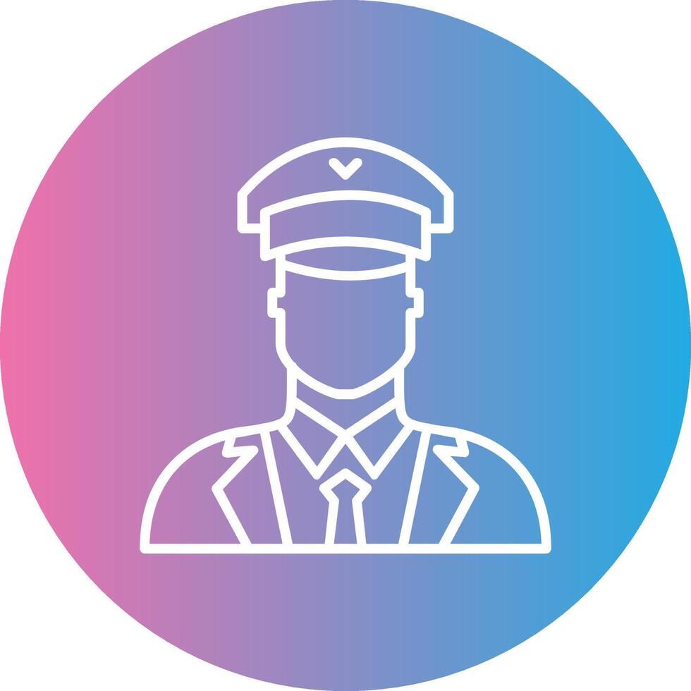 Pilot Line Gradient Circle Icon vector