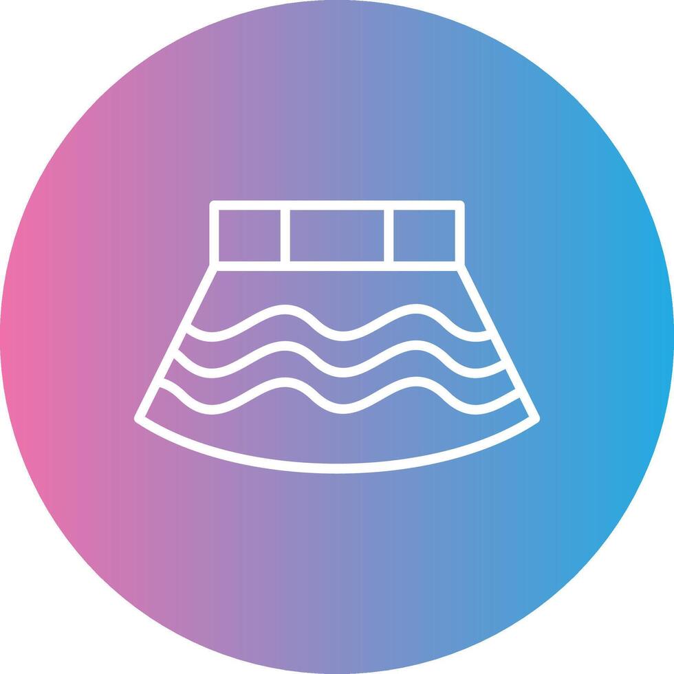 Skirt Line Gradient Circle Icon vector