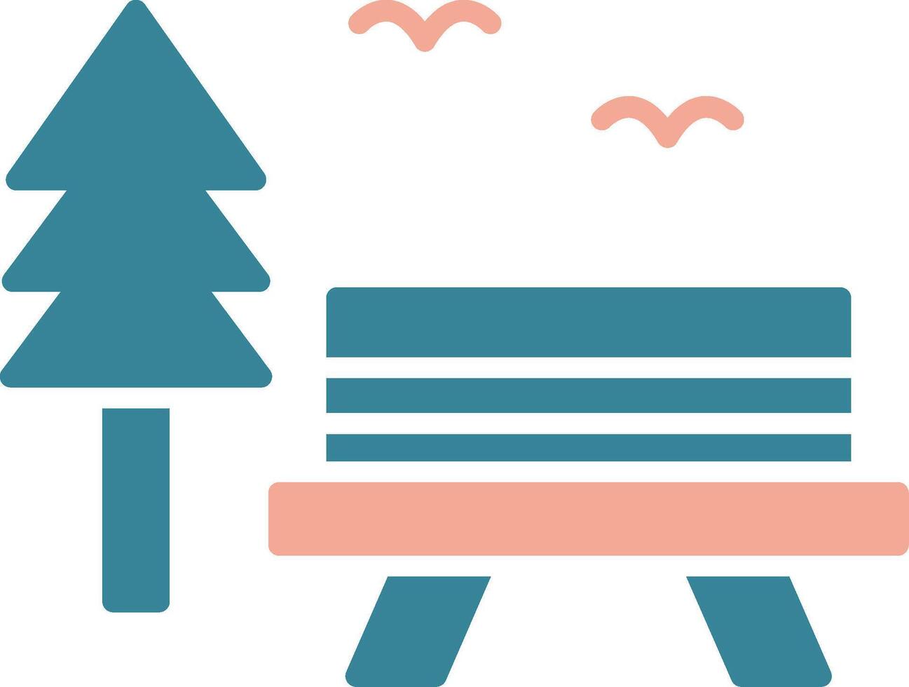 Park Glyph Two Color Icon vector