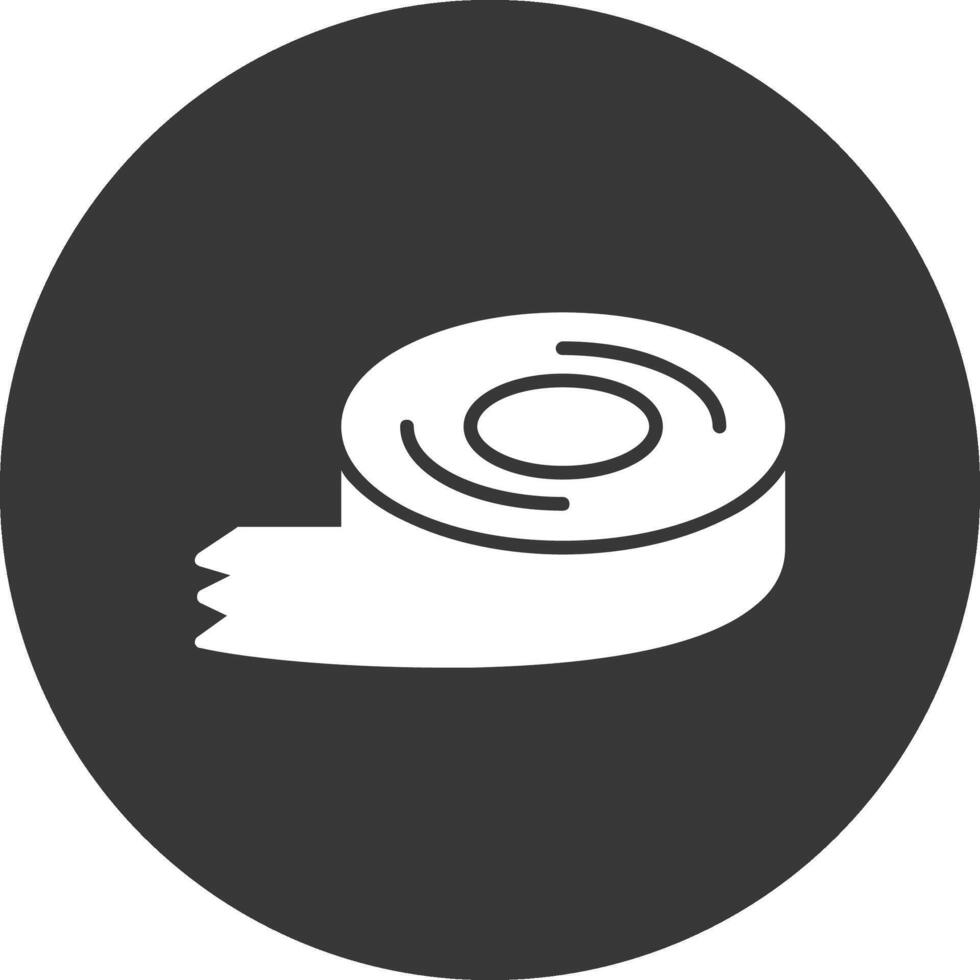 Tape Glyph Inverted Icon vector