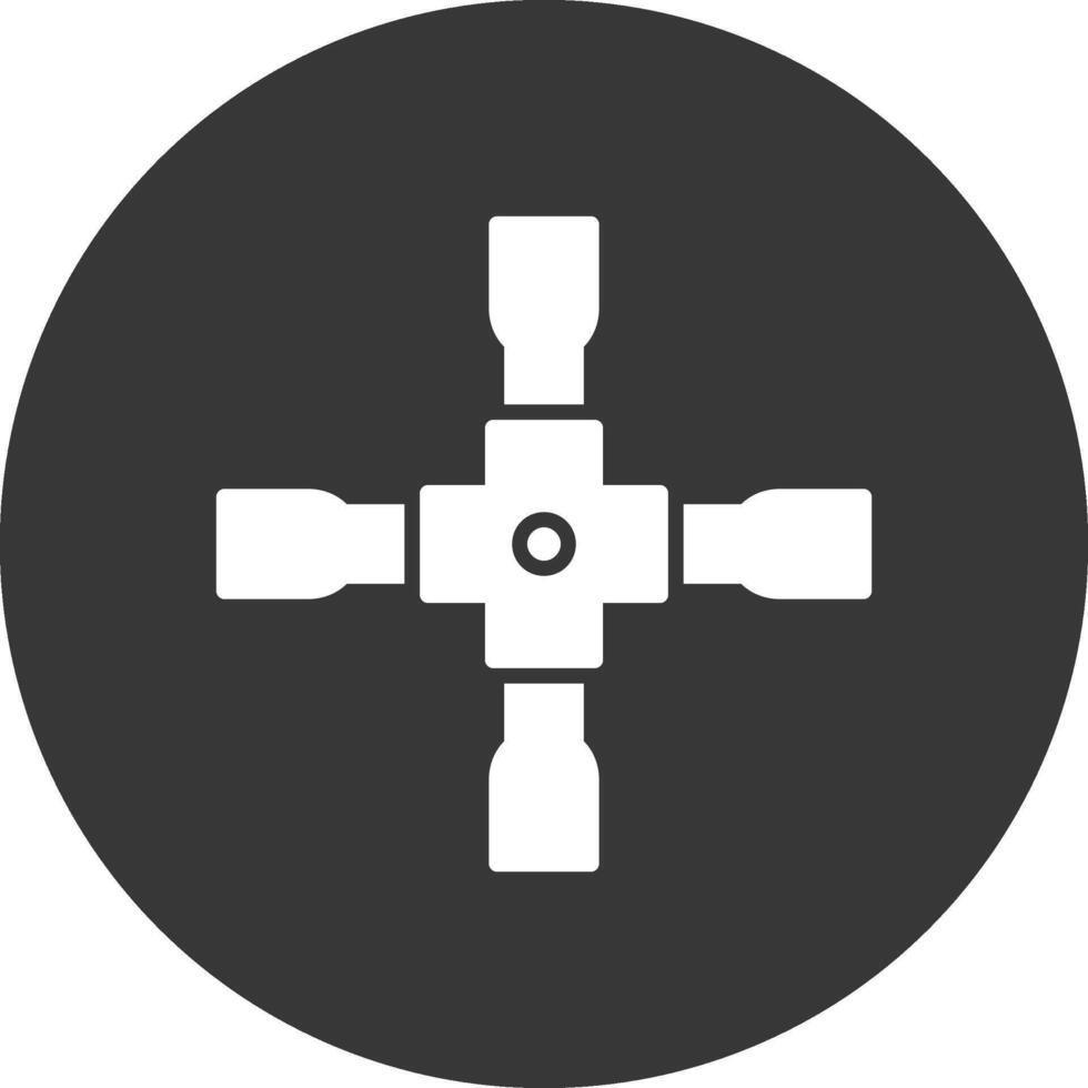 Lug Wrench Glyph Inverted Icon vector