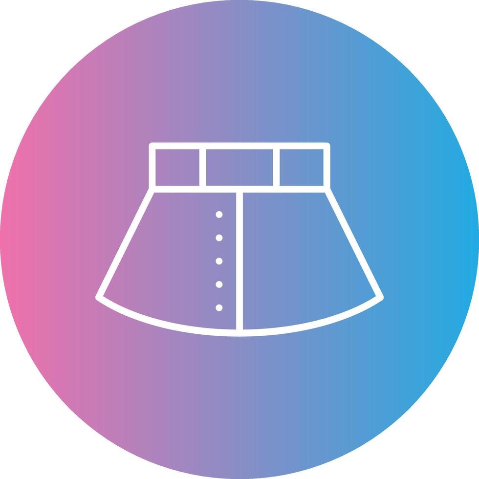 Skirt Line Gradient Circle Icon vector