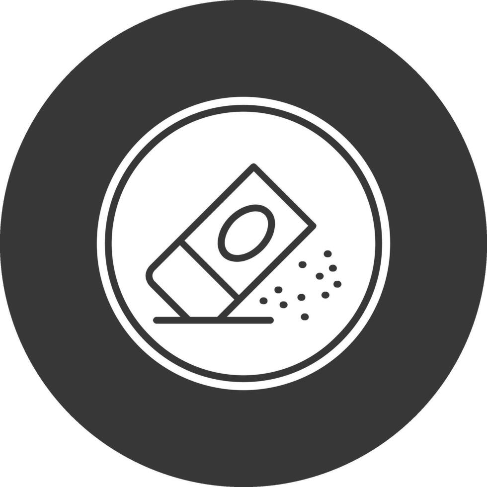 Eraser Glyph Inverted Icon vector