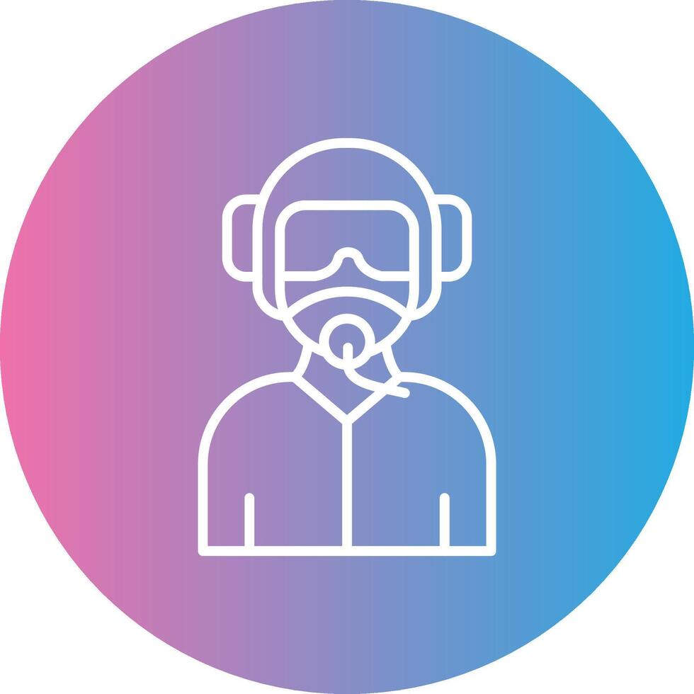 Pilot Line Gradient Circle Icon vector