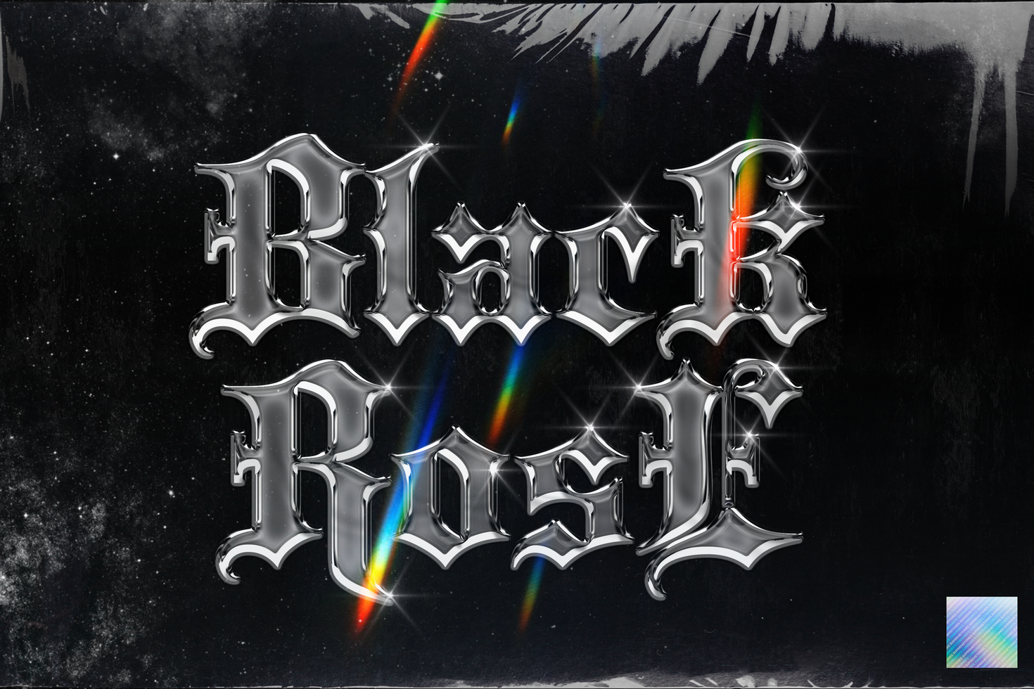 Reflective Chrome Metal Text Effect 3D psd