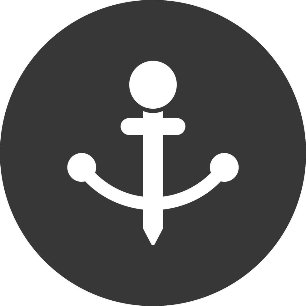 Anchor Glyph Inverted Icon vector