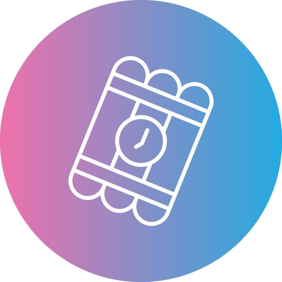 Bomb Line Gradient Circle Icon vector