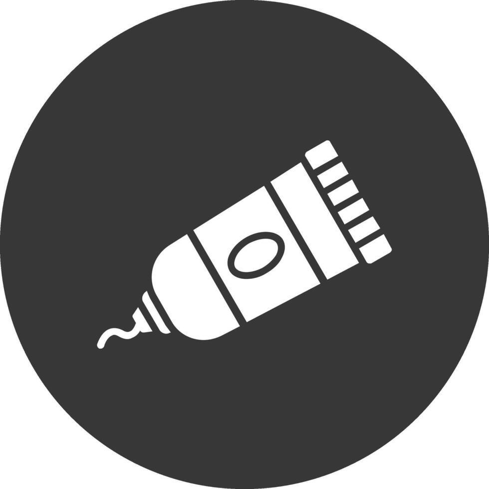 Paint Tube Glyph Inverted Icon vector