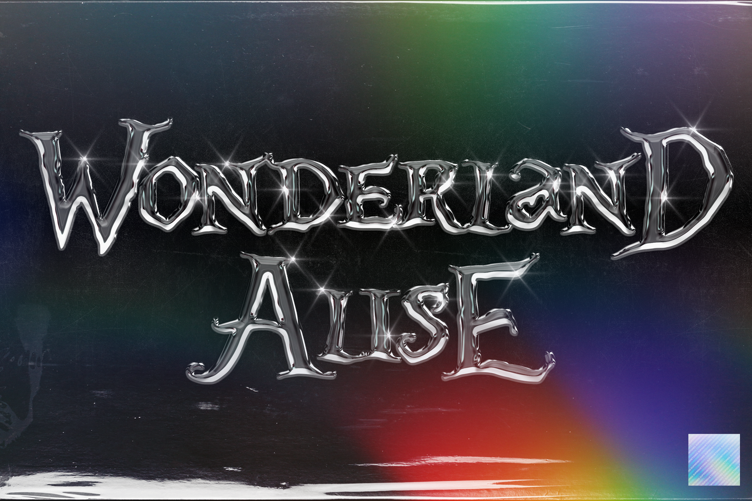 Reflective Chrome Metal Text Effect 3D psd