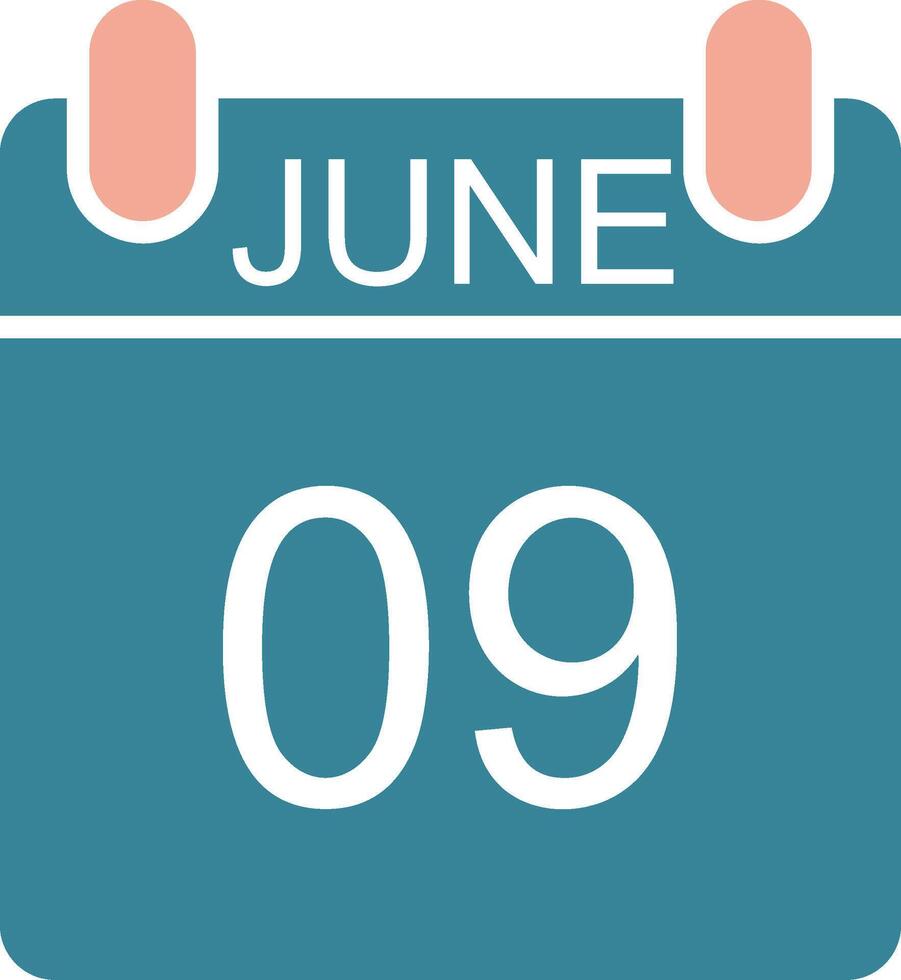 June Glyph Two Color Icon vector