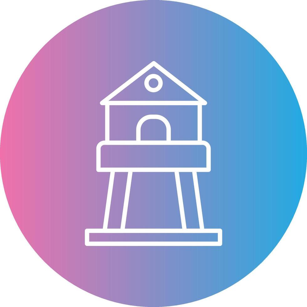 Tower Line Gradient Circle Icon vector