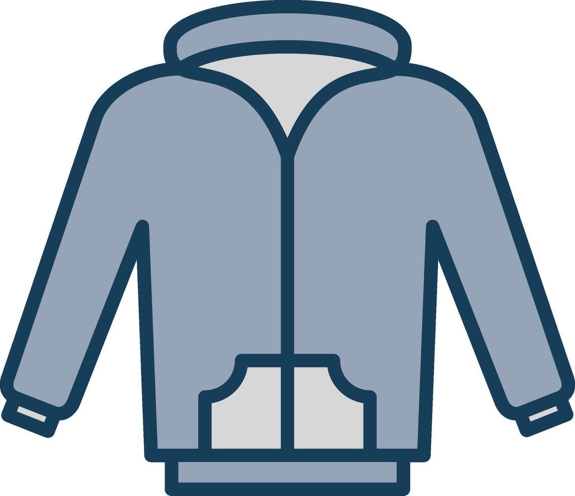 Hoodie Line Filled Grey Icon vector