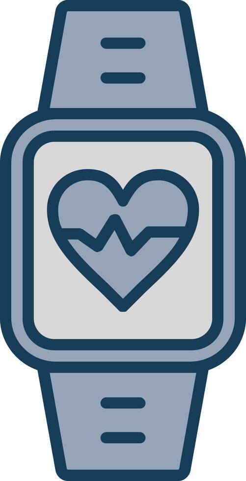 Heart Rate Monitor Line Filled Grey Icon vector