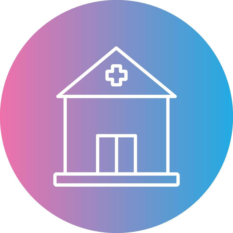 Building Line Gradient Circle Icon vector
