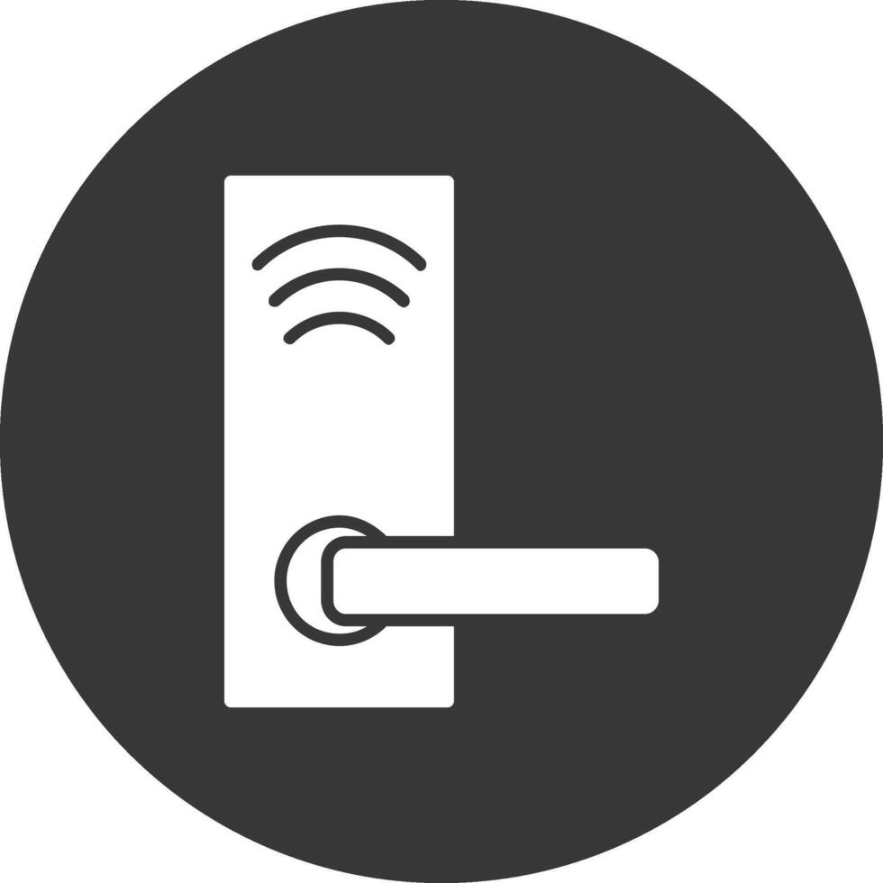 Smart Lock Glyph Inverted Icon vector