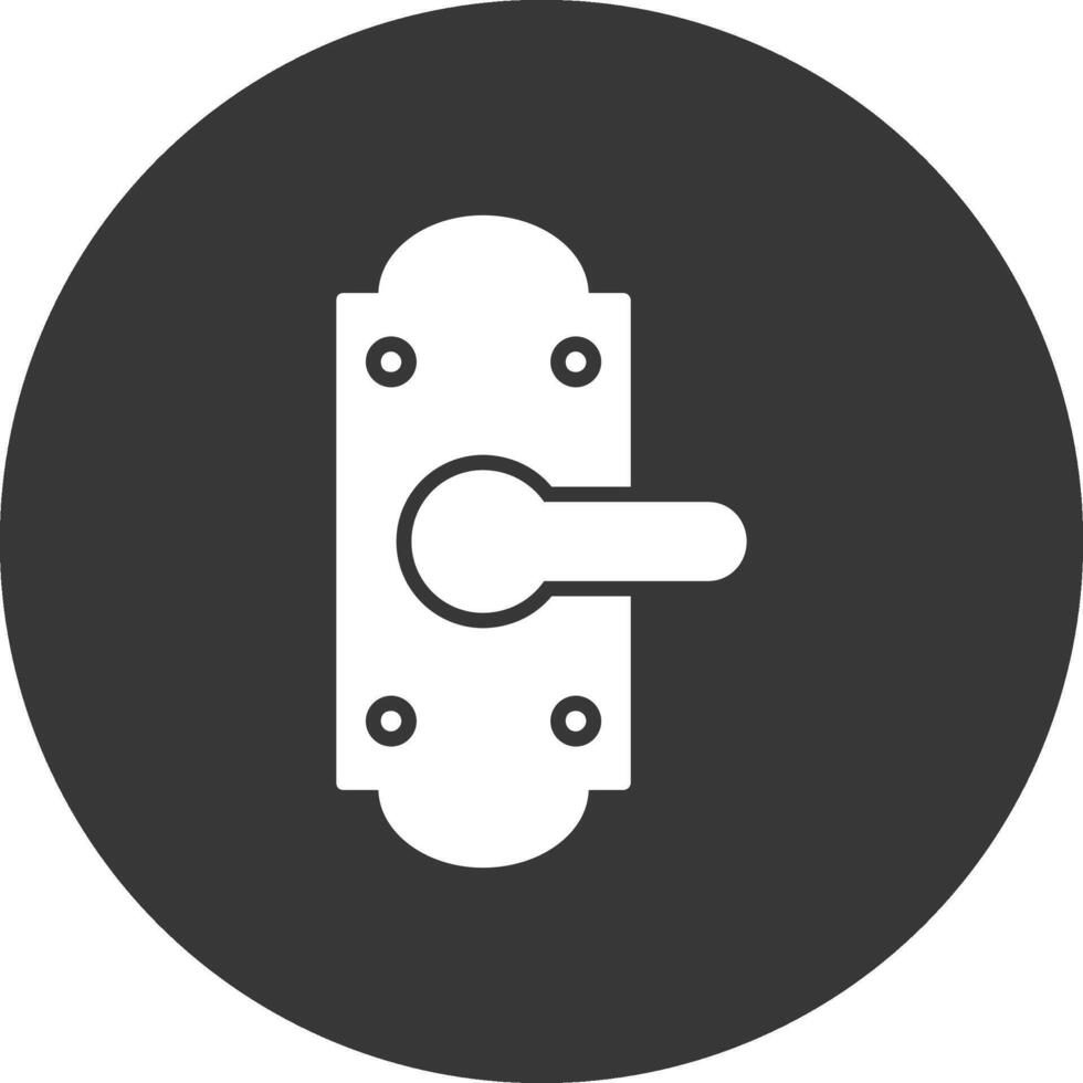 Door Lock Glyph Inverted Icon vector