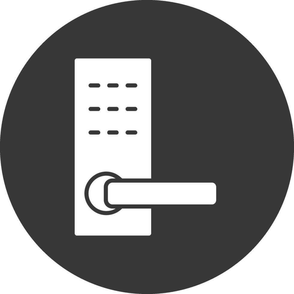 Door Handle Glyph Inverted Icon vector