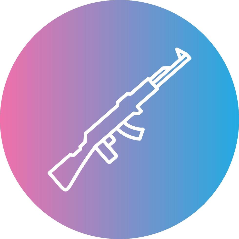 Gun Line Gradient Circle Icon vector