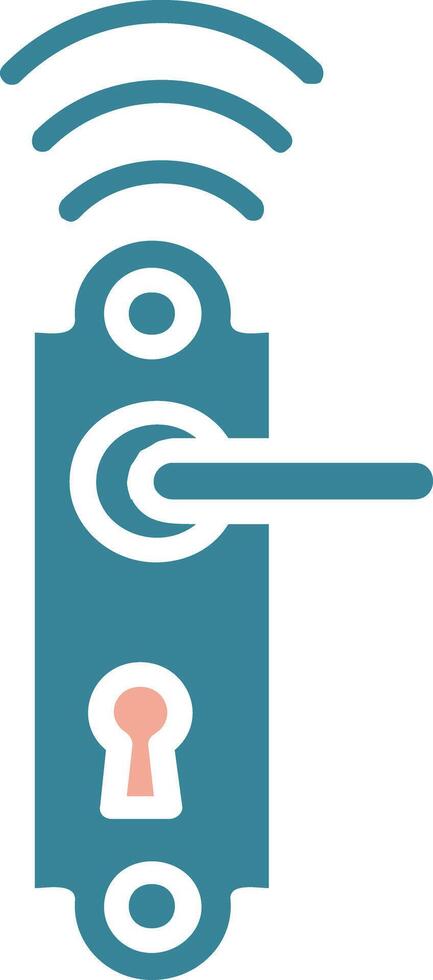 Door Lock Glyph Two Color Icon vector