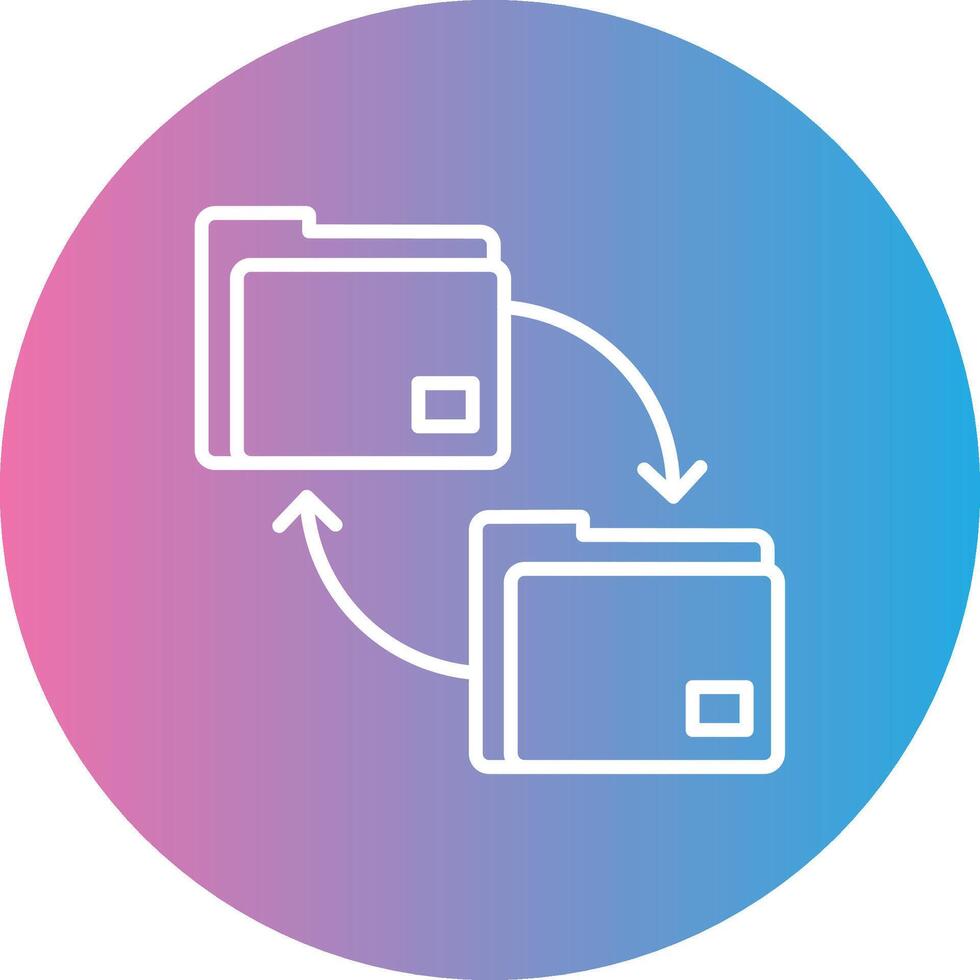 carpeta administración línea degradado circulo icono vector