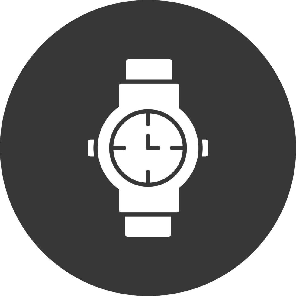 Watch Glyph Inverted Icon vector