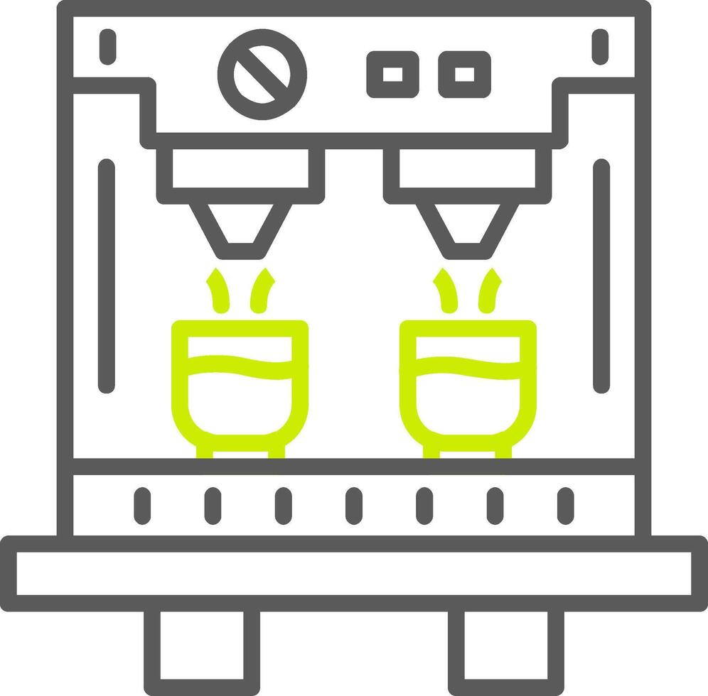 Coffee Machine Line Two Color Icon vector