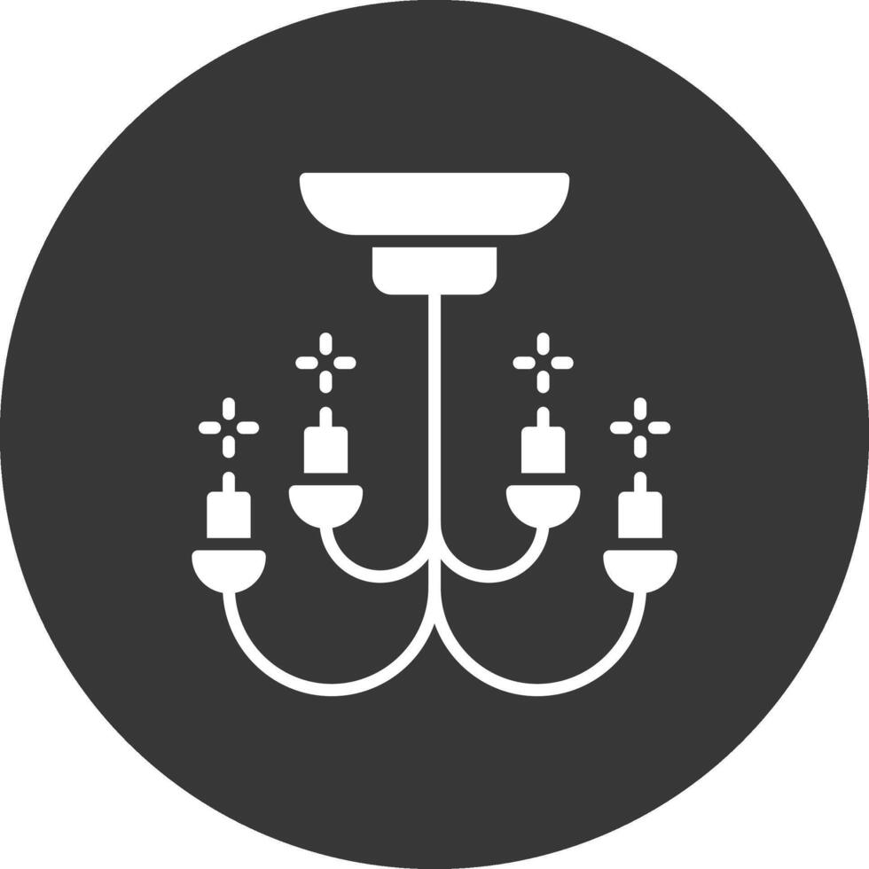 Chandelier Glyph Inverted Icon vector